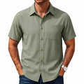 Chemise homme M vert kaki à manches courtes style décontracté