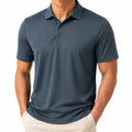 Polo homme taille M en tissu technique bleu ardoise à manches courtes