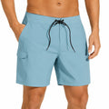 Short de bain homme taille M bleu tissu synthétique à poches style cargo