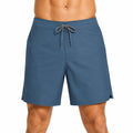 Short de bain homme L bleu en tissu synthétique à cordon de serrage