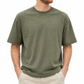 T-shirt homme M en jersey vert kaki coupe ample manches courtes