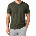 T-shirt homme L vert kaki à manches courtes style uni